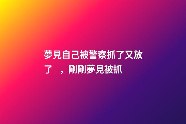 夢見自己被警察抓了又放了，剛剛夢見被抓-第1張-觀點-玄機派